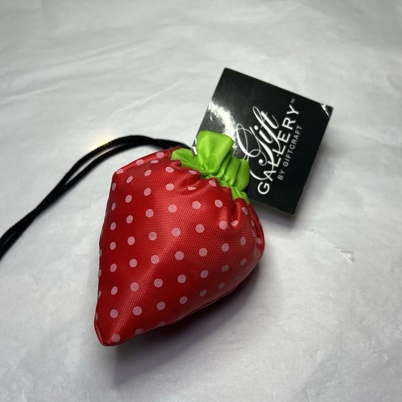 Natura Bisse Handbags - New Red Strawberry Foldable Pocket Reusable Shopping Tote Bags Grocery Bag